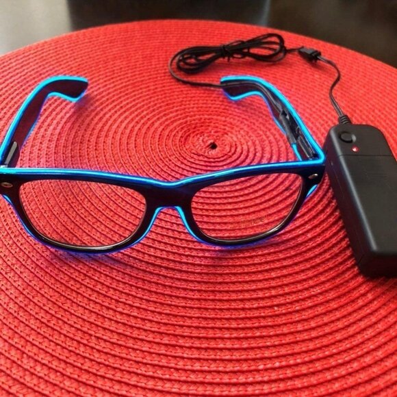 Led Glasses Glow Light Halloween Clear Glasses OS - Picture 2 of 8